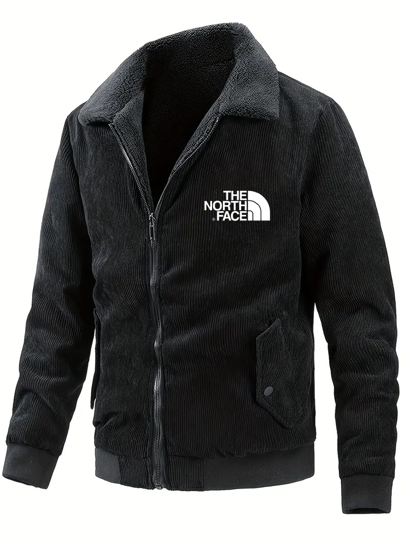 2024 The Nottgrth Face-Men's Reversible Corduroy Fleece-Lined Jacket -