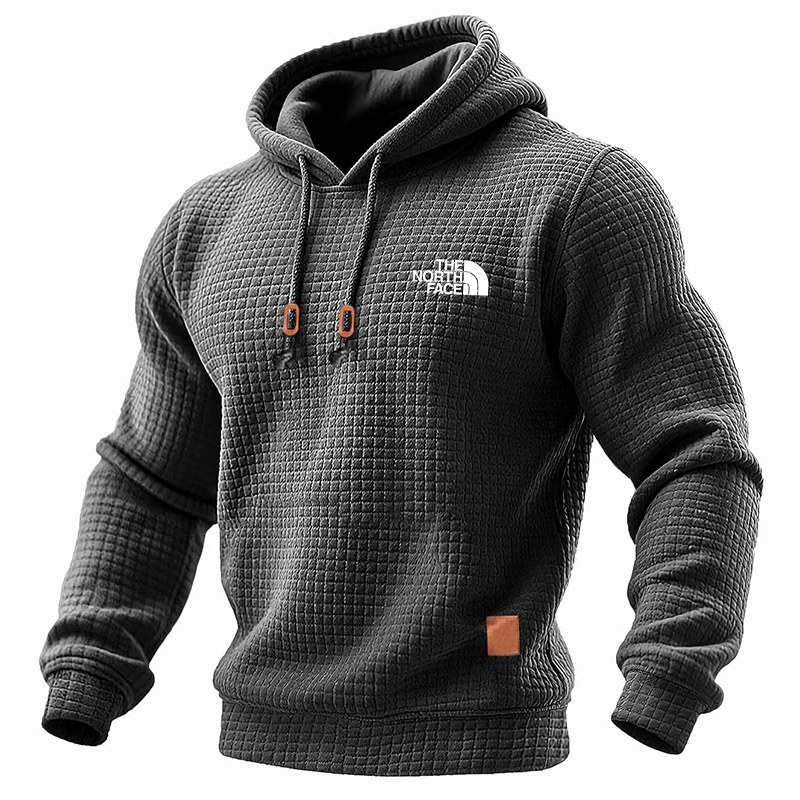 Men's Quilted Waffle Outdoor Sports Solid Color Long Sleeve Daily Tops