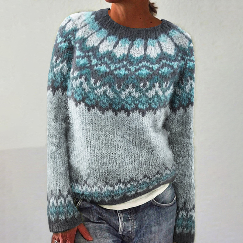 Maglione vintage a maniche lunghe girocollo Fairman Island