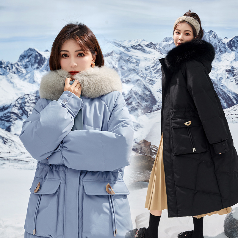 The North Face - Piumino lungo 2024, taglie comode, oversize e alla moda, stile coreano