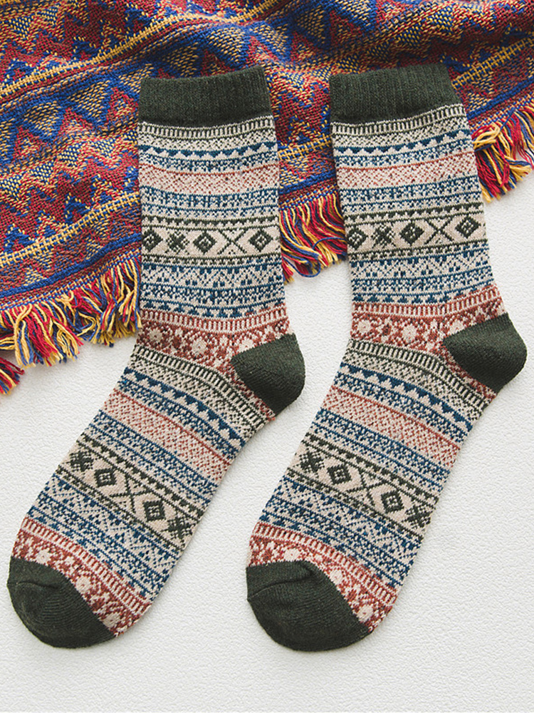 Calzini da uomo geometrici etnici retrò occidentali