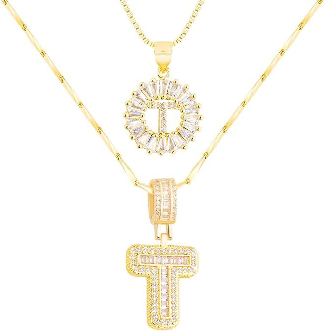 Premium A-Z Initial Pendant Necklace | Baguette Cut Simulated Diamond | Hypoallergenic 18K Gold Vermeil 💎✨
