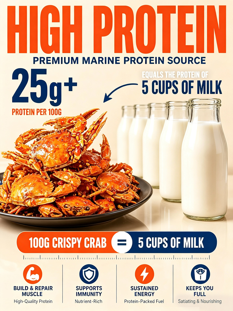 【 BOGO】Wild Alaskan Crunchy Mini Crabs🐟 Non-Fried, Keto, Low-GI. High Protein, Calcium. 100% Natural, 0 Additives.