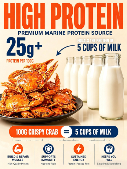 【 BOGO】Wild Alaskan Crunchy Mini Crabs🐟 Non-Fried, Keto, Low-GI. High Protein, Calcium. 100% Natural, 0 Additives.