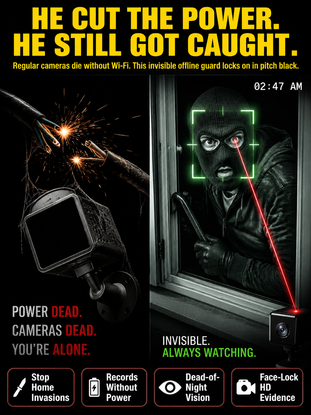 No wires no wifi no problem experience the magnetic x9 camera with 1080p color night vision