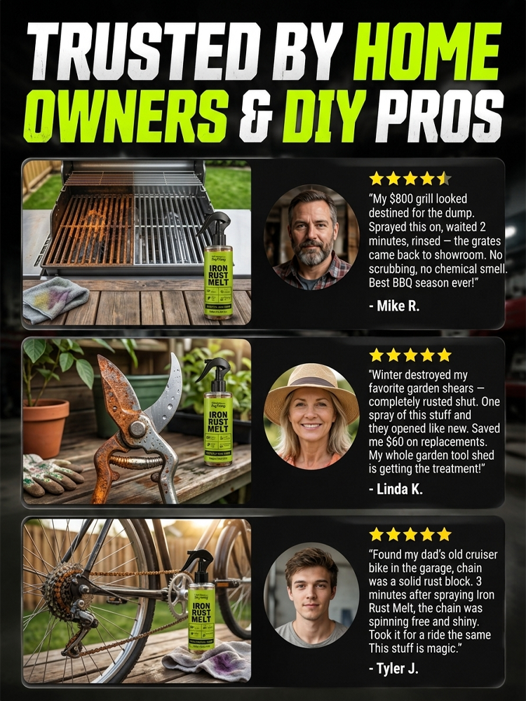 🔧 Pro Grade Fast Rust Cleaner | Zero Grinding Needed | Deep Rust Dissolution | 100% Money-Back Guarantee 🛡️