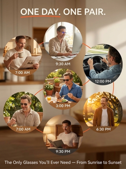 Developed by Ex-NASA and MIT Teams 0.1s Smart Auto-Focus Progressive Glasses Restore Your 30s Vision  | Say Goodbye to Constant Glasses Switching Smart Adaptive Progressive Readers for Driving Reading and DIY