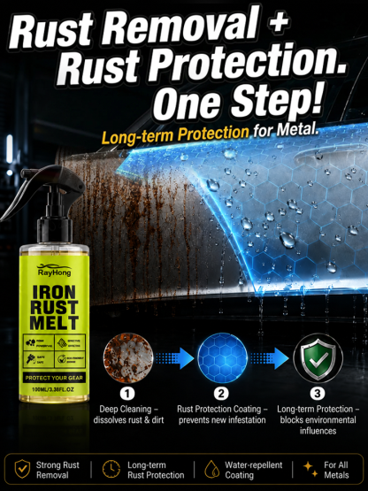 🔧 Pro Grade Fast Rust Cleaner | Zero Grinding Needed | Deep Rust Dissolution | 100% Money-Back Guarantee 🛡️