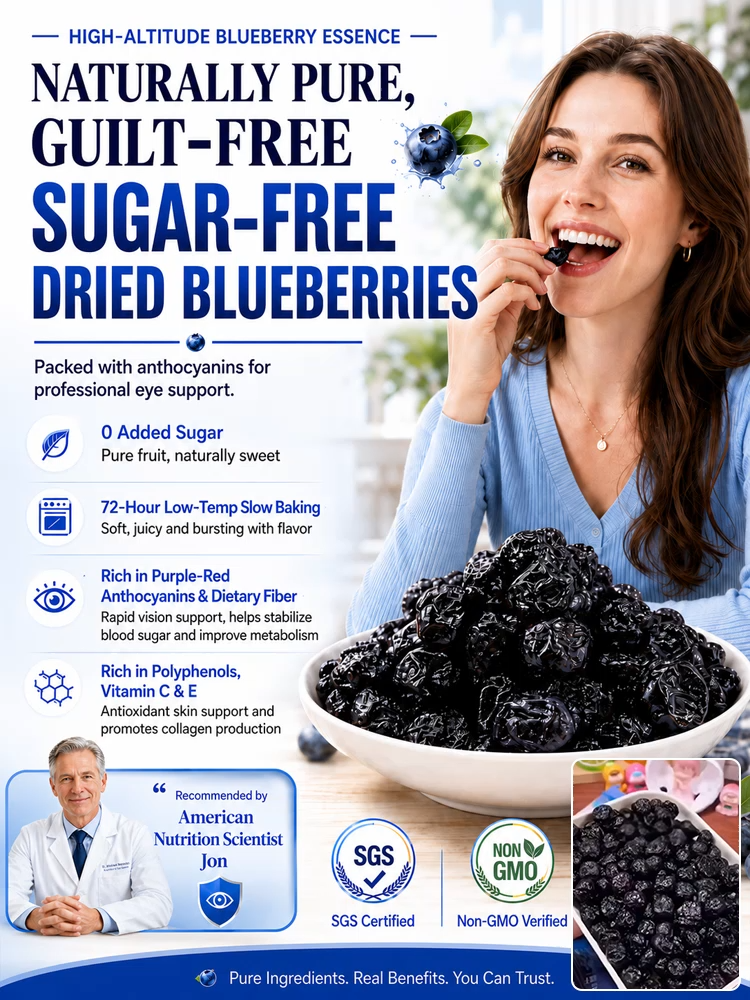 🫐【 TODAY ONLY: Buy 1 Get 1 Free! 】👉 Premium Canadian Wild Dried Blueberries | Zero Sugar Antioxidant Superfood
