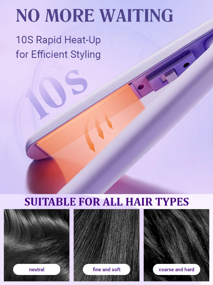 【Use Anywhere】Portable 2-In-1 Straight And Curly Curling Iron.Small And Portable, No Need To Worry About Dry And Frizzy Hair