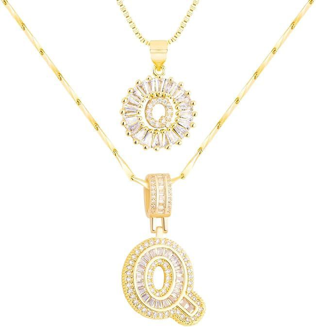 Premium A-Z Initial Pendant Necklace | Baguette Cut Simulated Diamond | Hypoallergenic 18K Gold Vermeil 💎✨