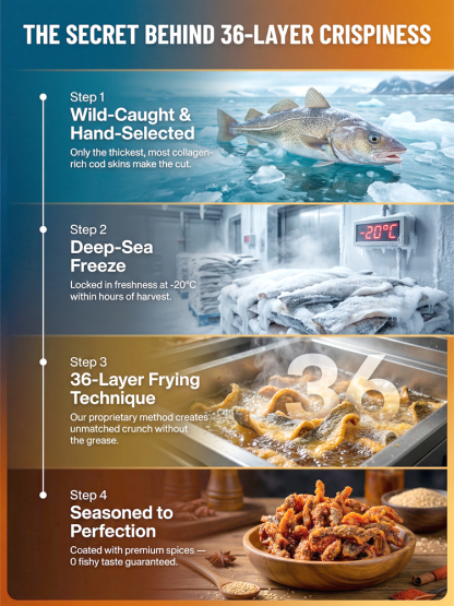 【Fresh and Crunchy】High-protein ready-to-eat deep-sea fish crisps ❤ Non-fried, low-calorie！