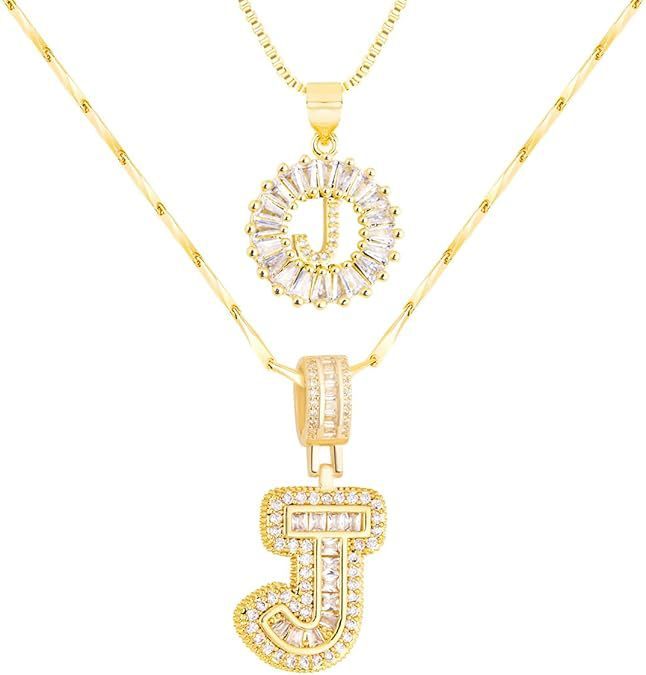 Premium A-Z Initial Pendant Necklace | Baguette Cut Simulated Diamond | Hypoallergenic 18K Gold Vermeil 💎✨