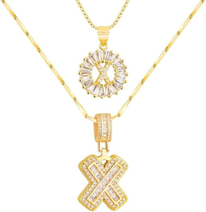 Premium A-Z Initial Pendant Necklace | Baguette Cut Simulated Diamond | Hypoallergenic 18K Gold Vermeil 💎✨