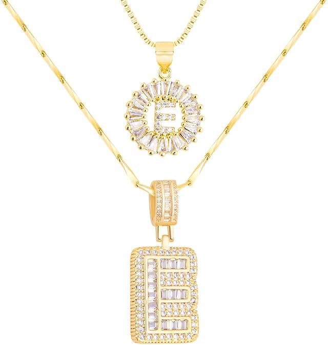 Premium A-Z Initial Pendant Necklace | Baguette Cut Simulated Diamond | Hypoallergenic 18K Gold Vermeil 💎✨