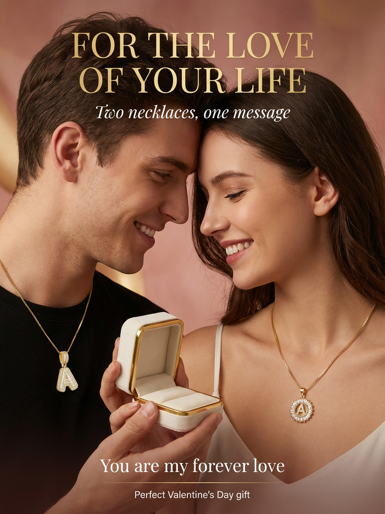 Premium A-Z Initial Pendant Necklace | Baguette Cut Simulated Diamond | Hypoallergenic 18K Gold Vermeil 💎✨