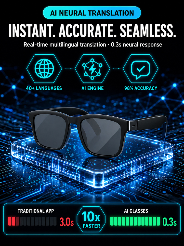 🕶️ Smart Focus Glasses | Instant Translation in 144 Languages | 4K Video | Photochromic Lenses 👓