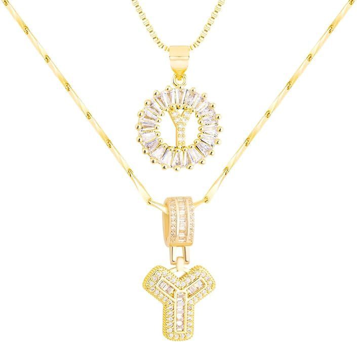Premium A-Z Initial Pendant Necklace | Baguette Cut Simulated Diamond | Hypoallergenic 18K Gold Vermeil 💎✨