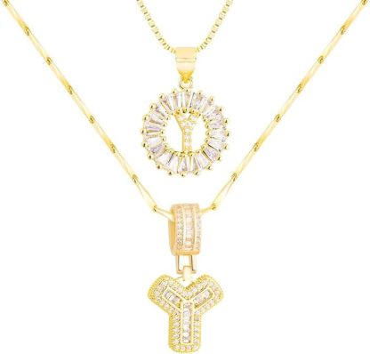 Premium A-Z Initial Pendant Necklace | Baguette Cut Simulated Diamond | Hypoallergenic 18K Gold Vermeil 💎✨