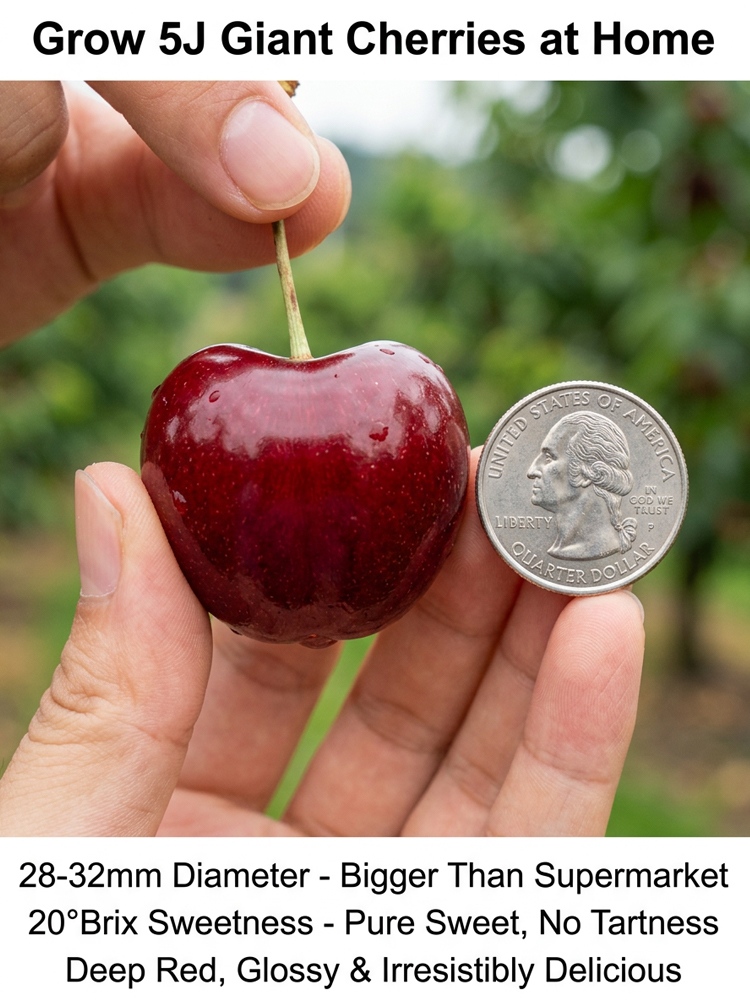【98% Survival Rate】Premium Giant Cherry Seeds 🍒| First Year Harvest | Ping Pong Size | Self Pollinating 🌳