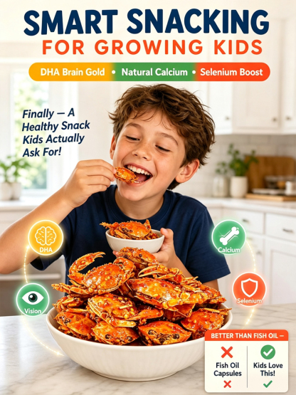 【 BOGO】Wild Alaskan Crunchy Mini Crabs🐟 Non-Fried, Keto, Low-GI. High Protein, Calcium. 100% Natural, 0 Additives.