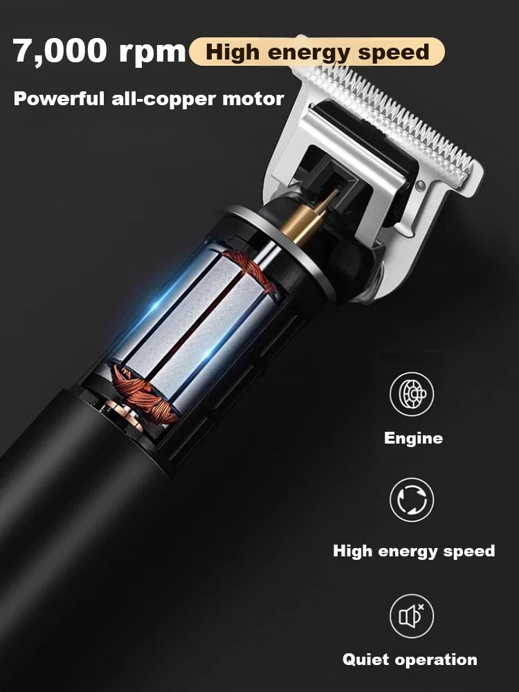 【Silent and no-stuck hair】 Professional Zero Gap Cordless Hair Clipper | 7000RPM Motor | Anti Razor BumpTrimmer | Waterproof 💈✂️