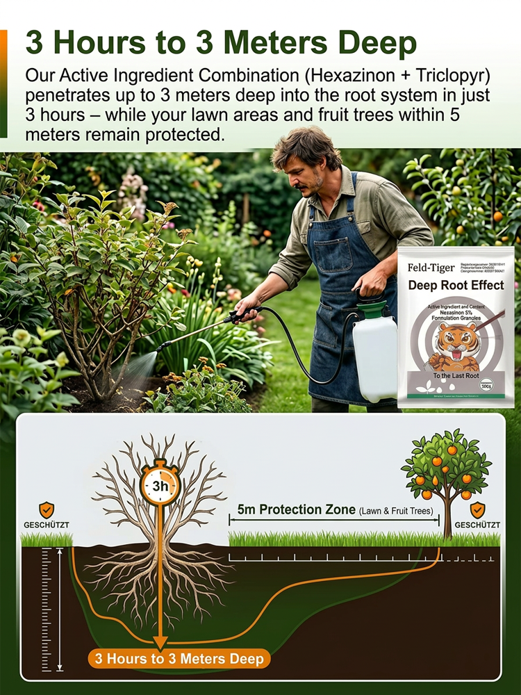 Feld-Tiger Deep Root Destroyer Granules | Kills Stumps BambooIvy | 3-Hour Fast Action | Pet Safe 🌳