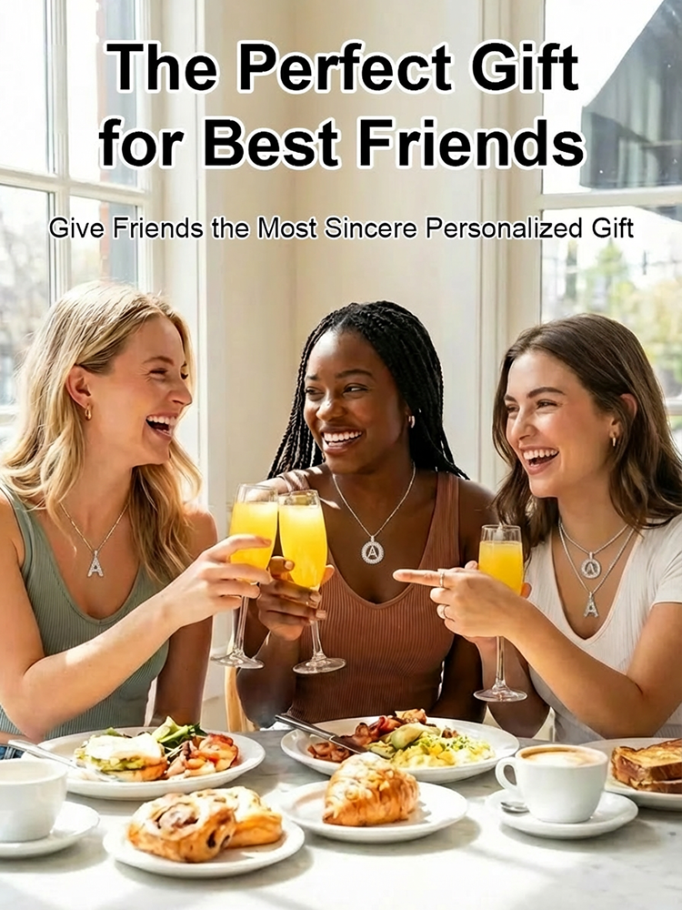 Premium A-Z Initial Pendant Necklace | Baguette Cut Simulated Diamond | Hypoallergenic 18K Gold Vermeil 💎✨