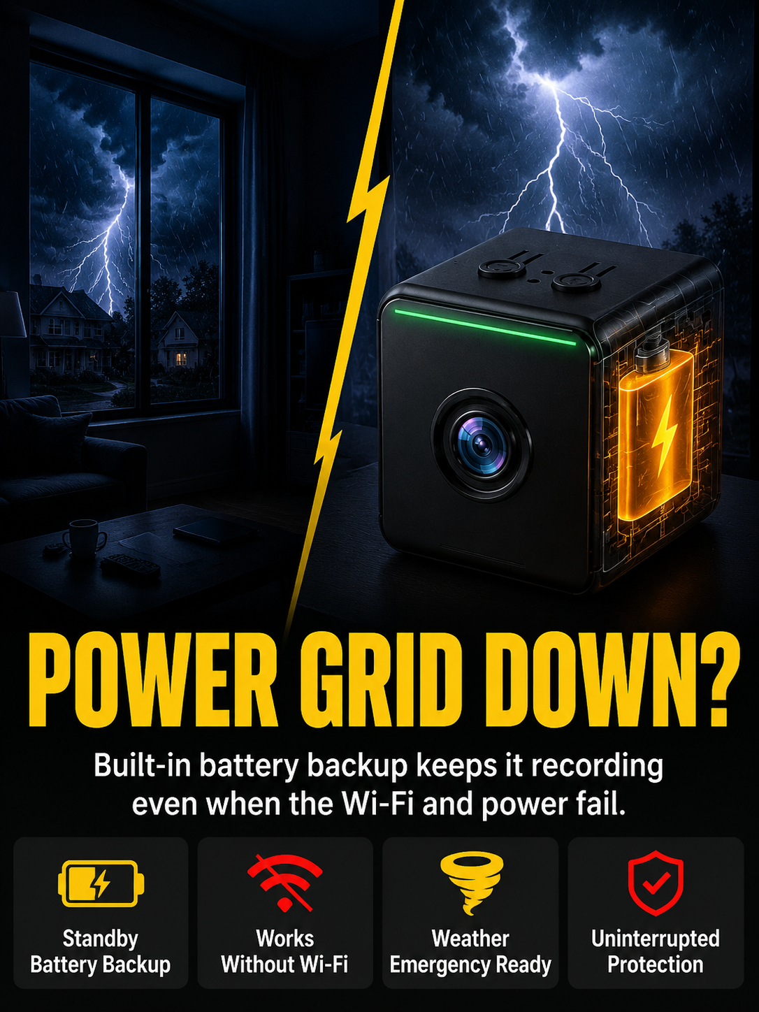 No wires no wifi no problem experience the magnetic x9 camera with 1080p color night vision