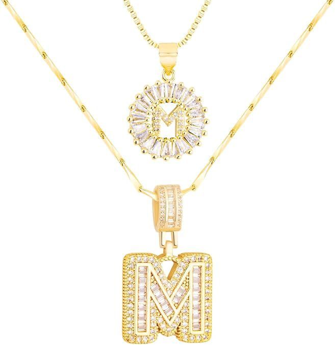 Premium A-Z Initial Pendant Necklace | Baguette Cut Simulated Diamond | Hypoallergenic 18K Gold Vermeil 💎✨