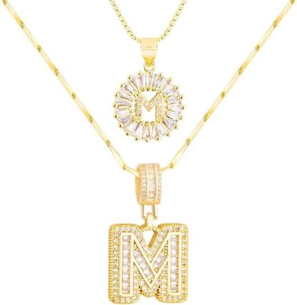 Premium A-Z Initial Pendant Necklace | Baguette Cut Simulated Diamond | Hypoallergenic 18K Gold Vermeil 💎✨