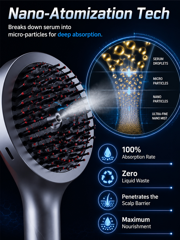 Hollywood Secret 650nm Red Light Hair Comb |  3-in-1 Handheld Scalp Massager  Device for Scalp Care✨Fuller Looking Hair