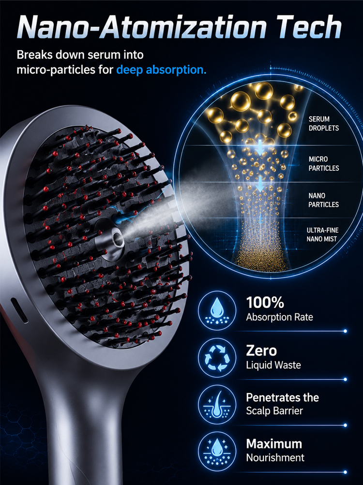 Hollywood Secret 650nm Red Light Hair Comb |  3-in-1 Handheld Scalp Massager  Device for Scalp Care✨Fuller Looking Hair