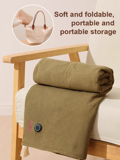 Wearable Electric Heated Shawl - 15S Rapid Heating Soft Throw | Machine Washable Portable Poncho with 3 Temp Settings 🧣🔥