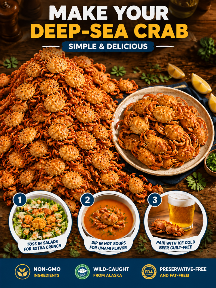 【 TODAY ONLY: Buy 1 Get 1 Free!】🦀【 TODAY ONLY: $8.5/Large Bag!】👉Low-fat, crispy, ready-to-eat crab meat snacks