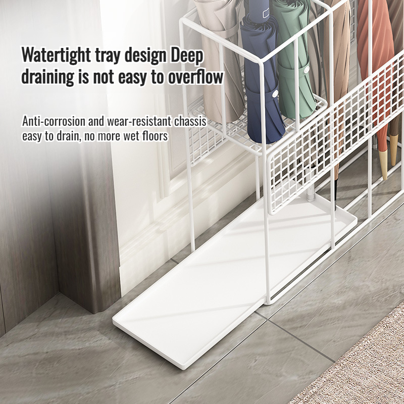 Umbrella storage rack household umbrella bucket door drain umbrella storage rack large capacity umbr