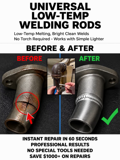 Universal Low Temp Welding Rod 🛠️ 10s Quick Metal Fix 🔥 High Strength Repair 💧 No Welder Needed ⚙️ Works On All Metals ⭐