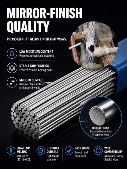 Universal Low Temp Welding Rod 🛠️ 10s Quick Metal Fix 🔥 High Strength Repair 💧 No Welder Needed ⚙️ Works On All Metals ⭐