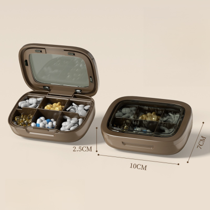 Portable medicine pill box travel packing box with compartments for three meals a day and seven days
