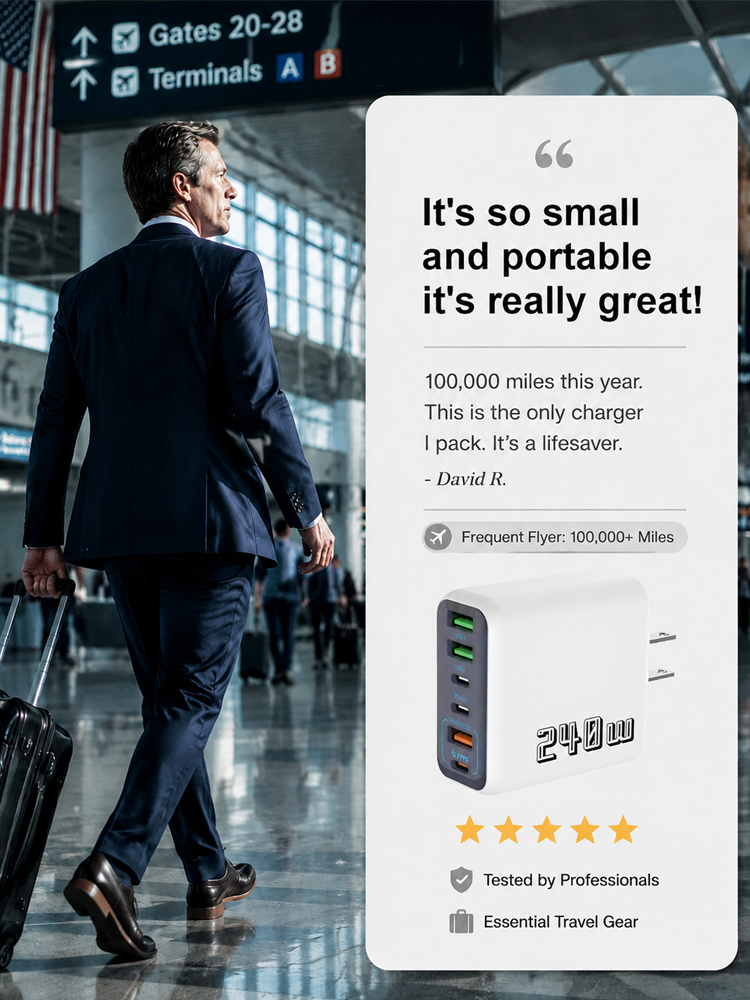 ⭐AI Pulse Tech Restore Battery Health ⭐Fast Charging for All Devices ⭐Stop Performance Throttling ⭐Extend Device Lifespan ⭐Compact 4 Port Design