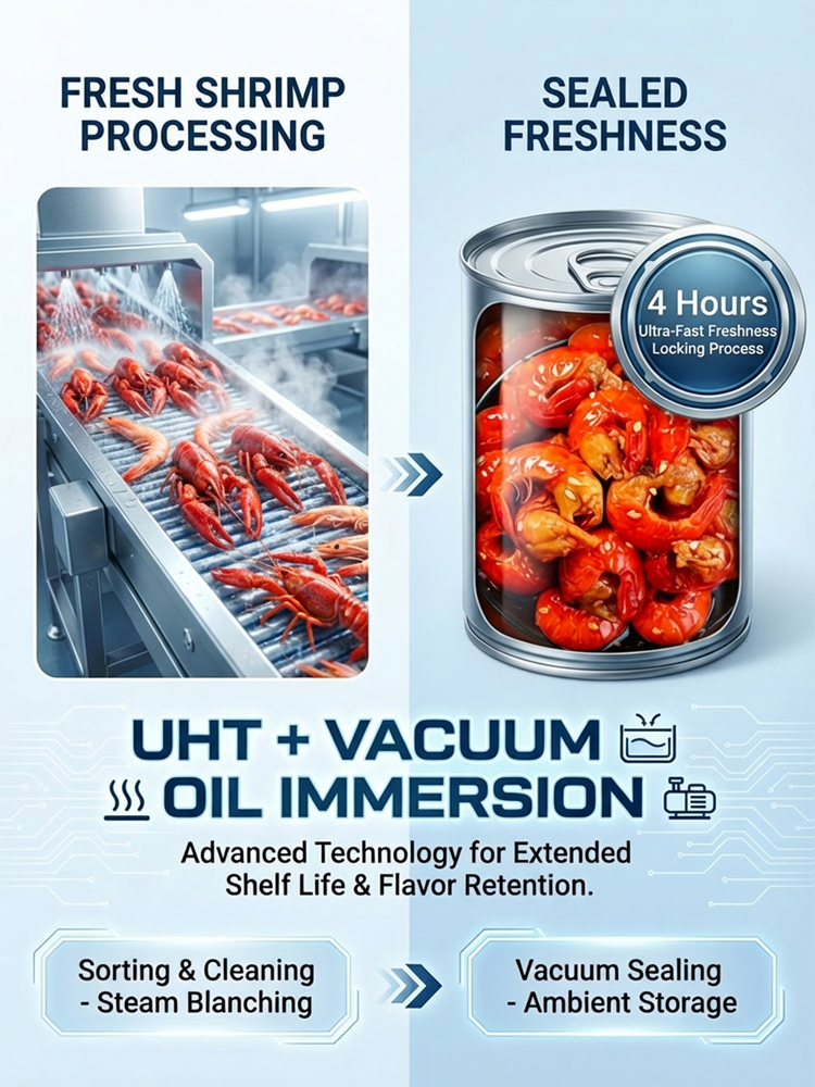 【88 pieces/can】Ready-to-Eat High-Protein Fresh Shrimp in Oil Canned Food | High Protein Low Carb Snack  | Mississippi River Origin 🌶️🔥