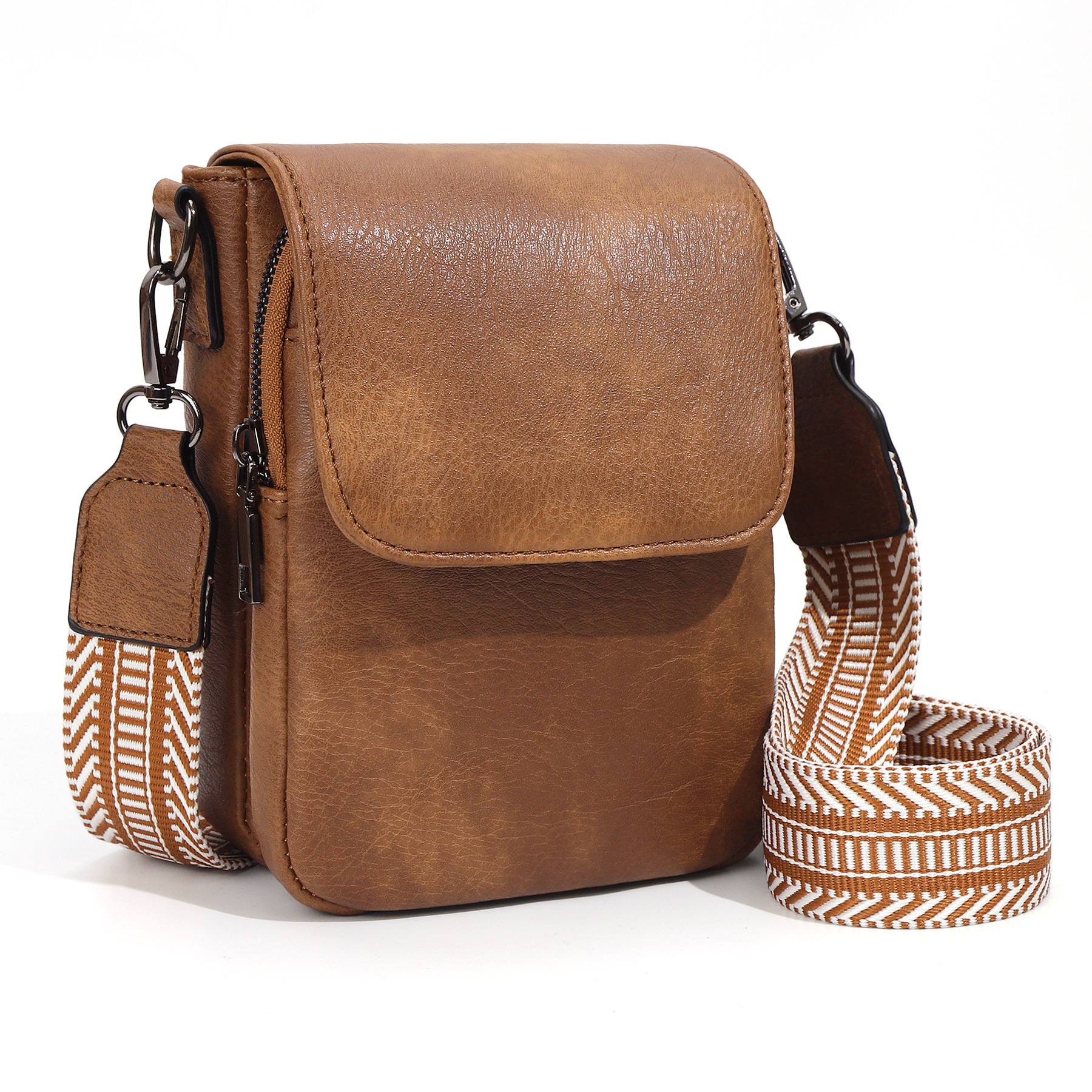 【Genuine leather】Premium Tuscan Leather Crossbody Bag- Anti-Theft Travel Organizer - Opens Flat 💼✨