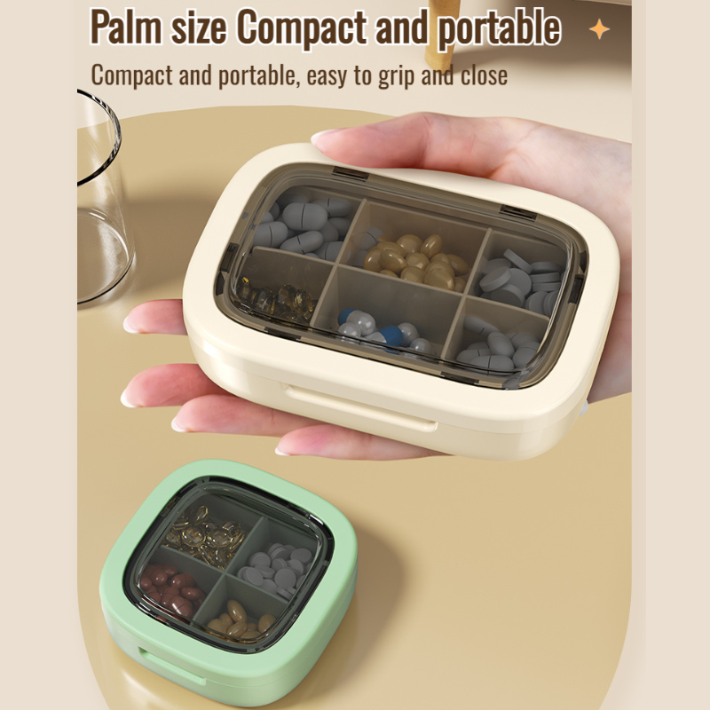 Portable medicine pill box travel packing box with compartments for three meals a day and seven days