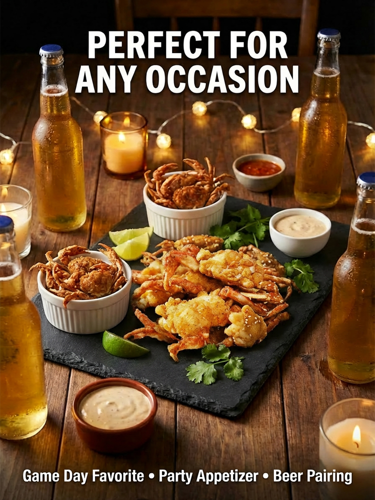 Premium Wild Caught Whole Mini Crabs - Low Carb Keto Friendly Snack - Vacuum Dehydrated Crispy Seafood 🦀🔥