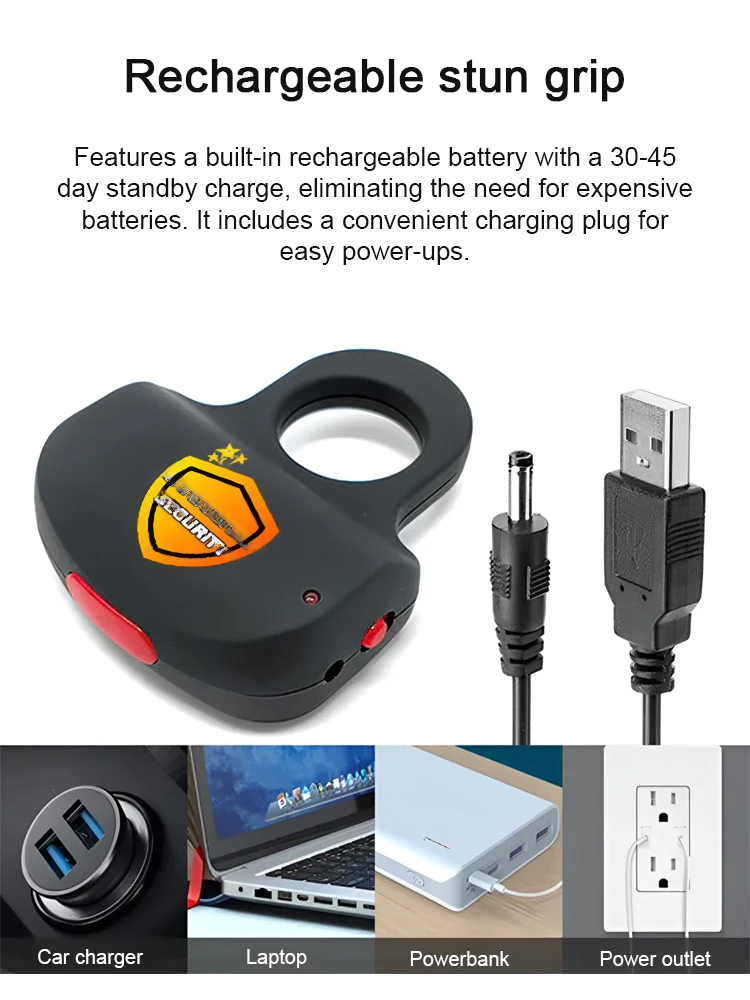 ⭐ Million Volts Finger Stun Gun Portable Rechargeable Self Defense Device for Personal Safety⭐