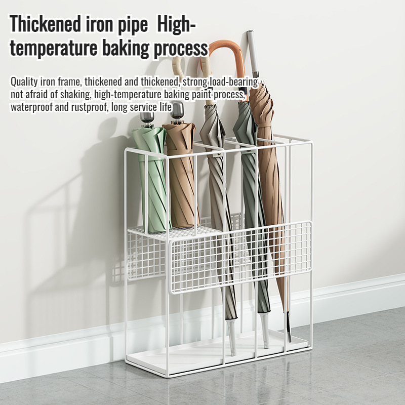 Umbrella storage rack household umbrella bucket door drain umbrella storage rack large capacity umbr
