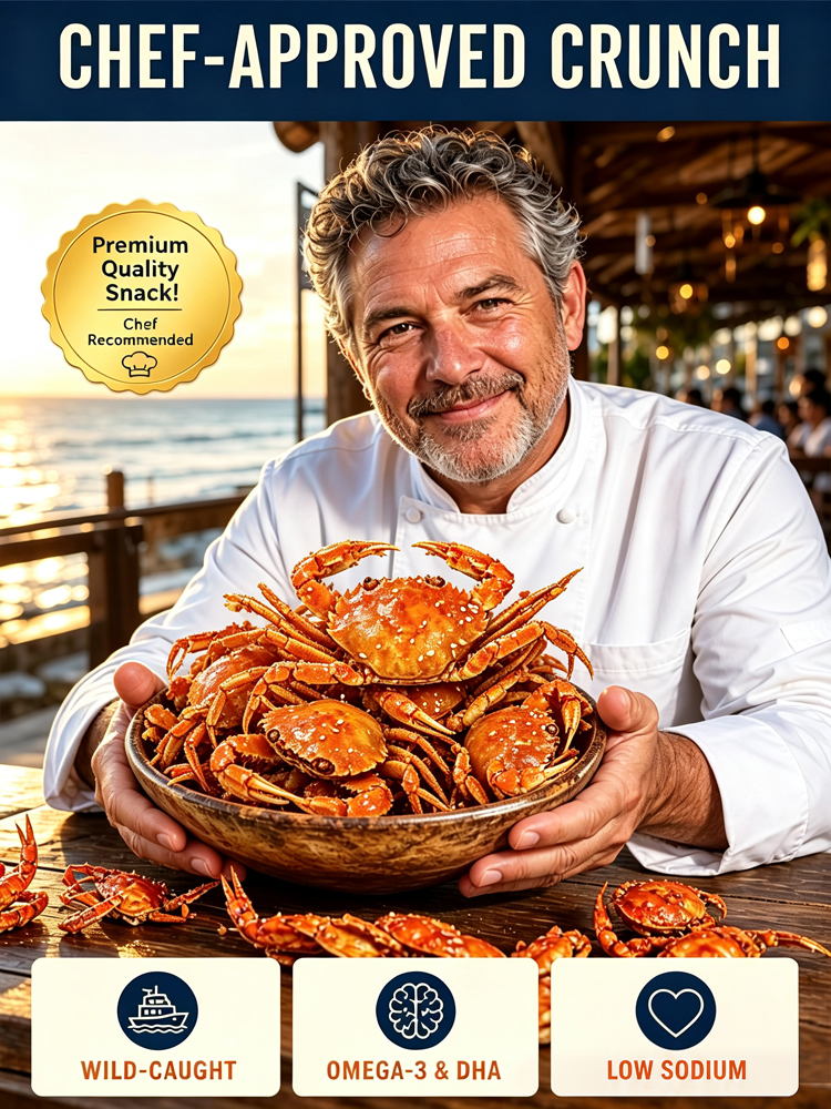 【 BOGO】Wild Alaskan Crunchy Mini Crabs🐟 Non-Fried, Keto, Low-GI. High Protein, Calcium. 100% Natural, 0 Additives.