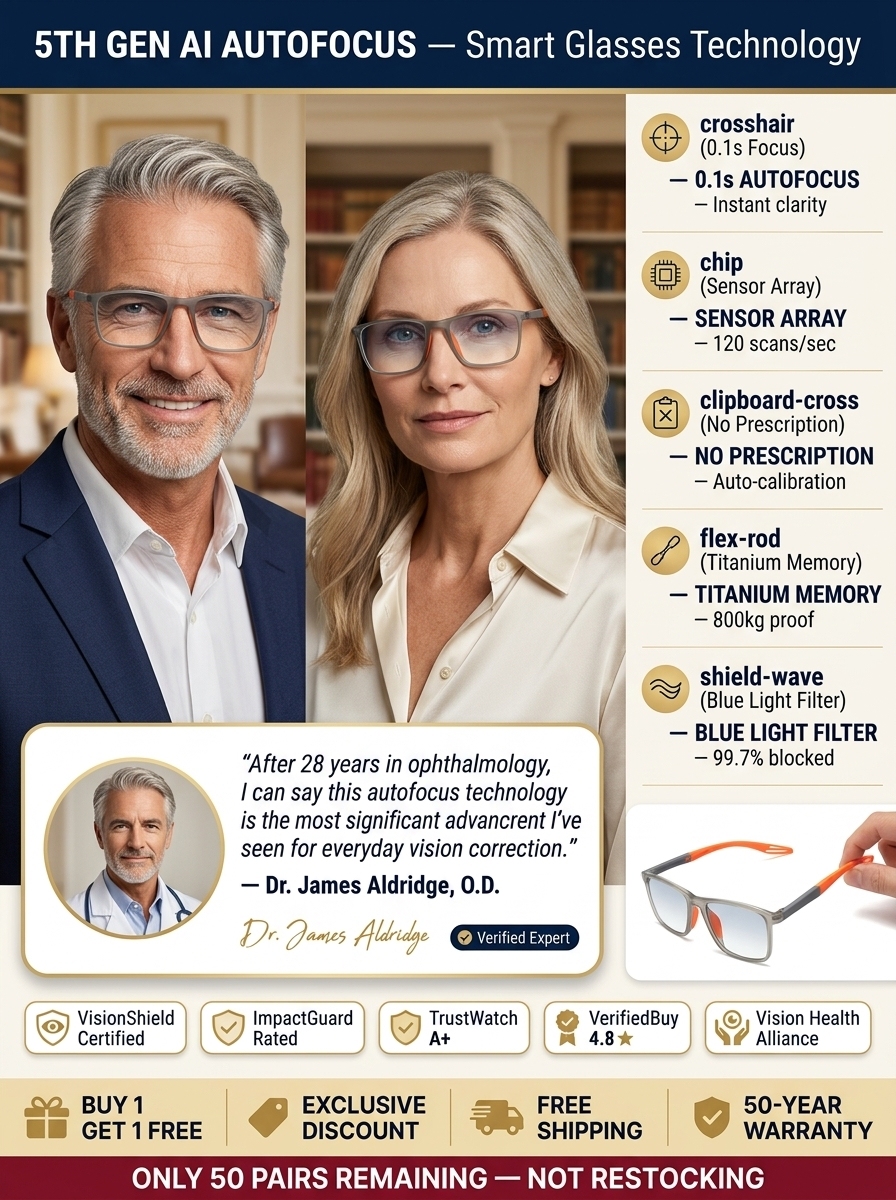 Developed by Ex-NASA and MIT Teams 0.1s Smart Auto-Focus Progressive Glasses Restore Your 30s Vision  | Say Goodbye to Constant Glasses Switching Smart Adaptive Progressive Readers for Driving Reading and DIY