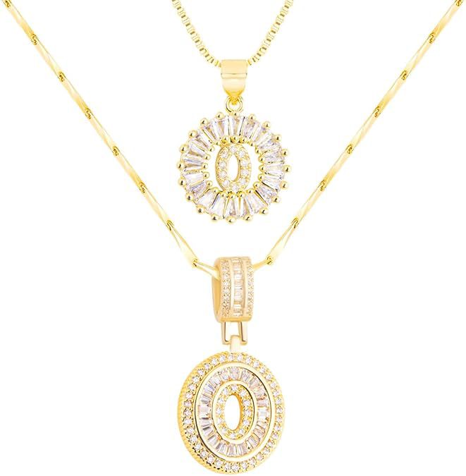 Premium A-Z Initial Pendant Necklace | Baguette Cut Simulated Diamond | Hypoallergenic 18K Gold Vermeil 💎✨