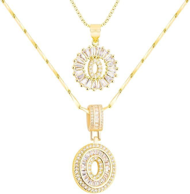 Premium A-Z Initial Pendant Necklace | Baguette Cut Simulated Diamond | Hypoallergenic 18K Gold Vermeil 💎✨